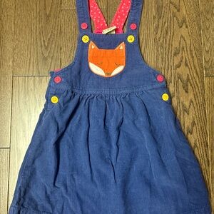 Frugi Fox appliqué corduroy dress size 18/24m